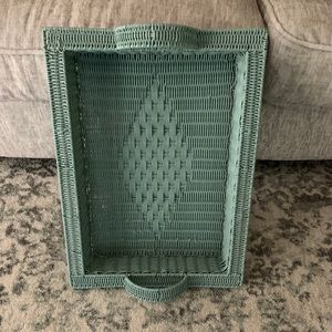 Wicker outdoor patio tray